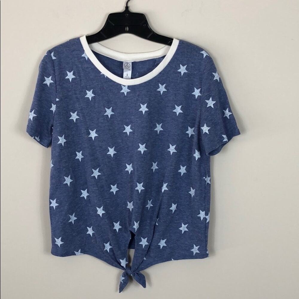 Alternative Star Top Patterned Blue Tie Front - Picture 7 of 8